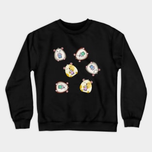 Group of Kawaii Hamsters Drinking Bubble Tea Crewneck Sweatshirt